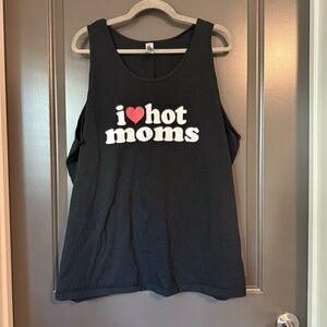 I ❤️ Hot Moms Novelty Black Tank Top- 100% Cotton Mens 2XL